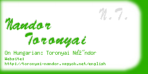 nandor toronyai business card